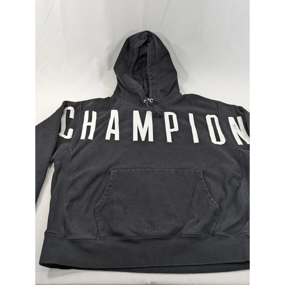 Champion Reverse Weave‎ Hoodie Sweatshirt Black Hooded Pullover Sports Sz 2XL